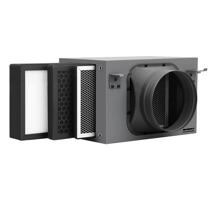 3-lagige Filter Box 150 mm, mit HEPA- und Aktivkohlefilter, passend für 150 mm Inline-Kanalventilato