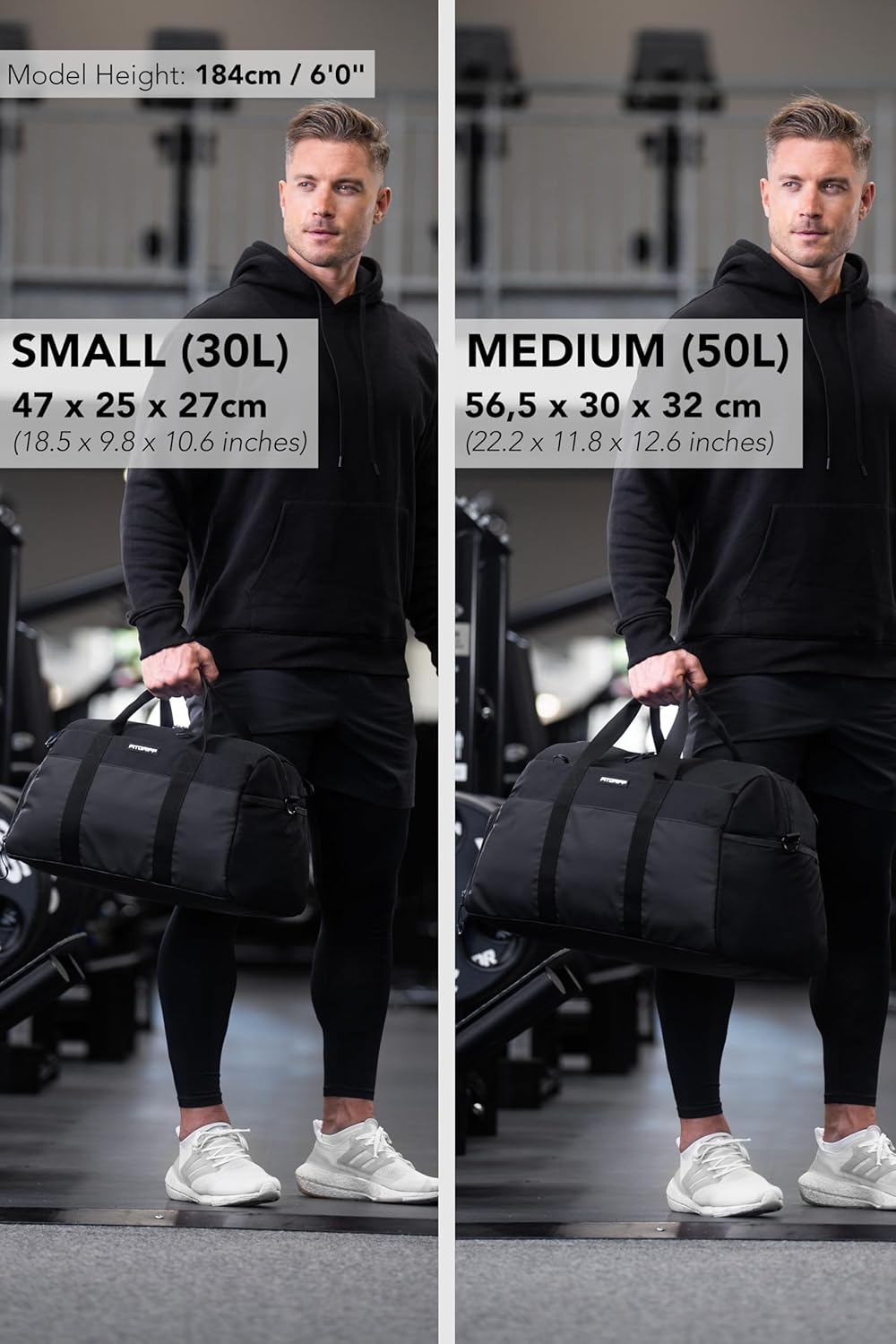 Fitgriff® Sporttasche & Reisetasche V2 für Damen und Herren - mit Schuhfach & Nassfach - Tasche für