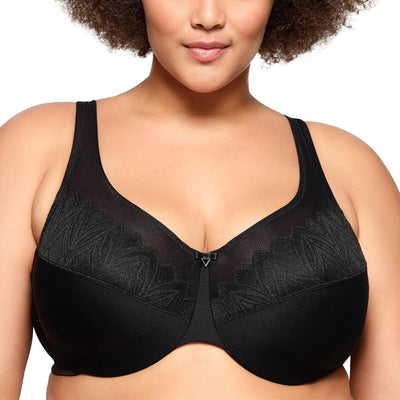 Glamorise Damen Plunge Bra 95D Schwarz, 95D Schwarz