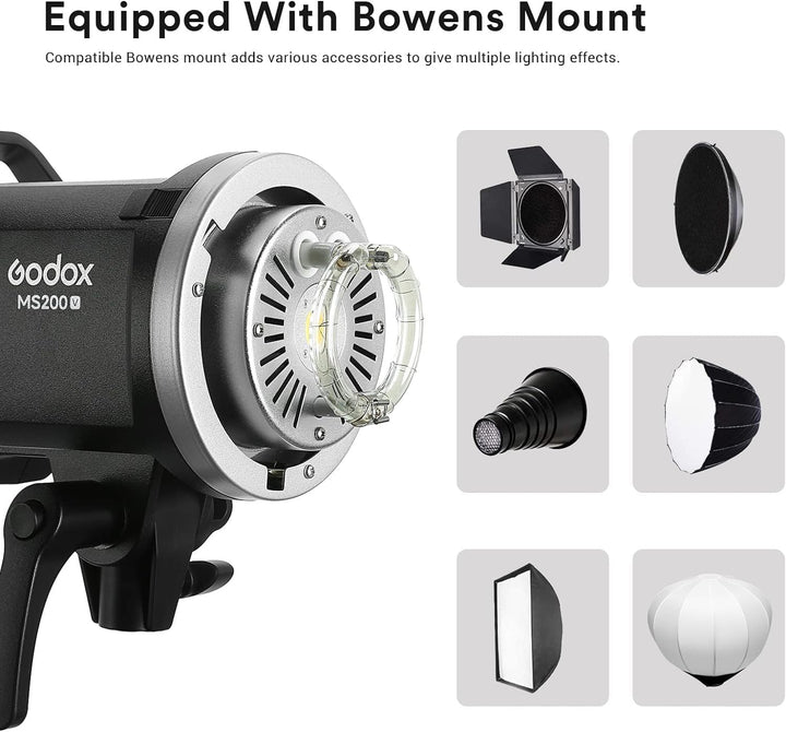 Godox MS300-V GN58 300W Studioblitz, COD LED Modellierlampe, 2.4G Wireless X System 5600K Monolight
