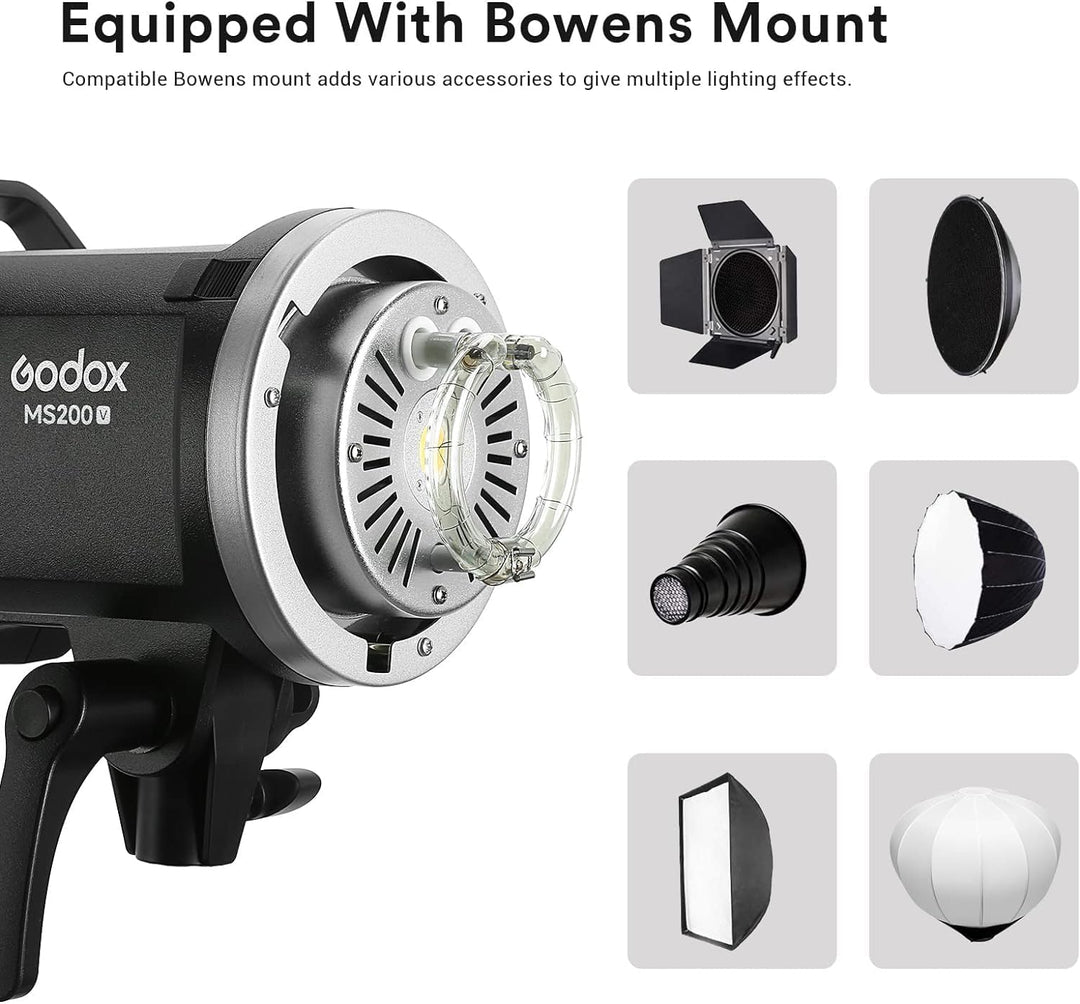 Godox MS300-V GN58 300W Studioblitz, COD LED Modellierlampe, 2.4G Wireless X System 5600K Monolight