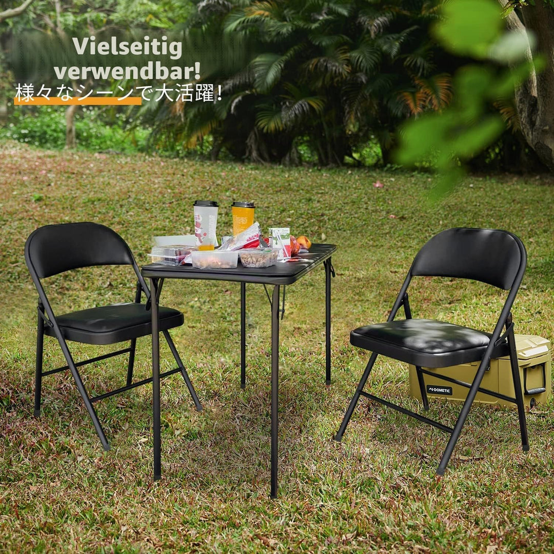 BOOSDEN Klapptisch und Klappstuhl, Schmal Schreibtisch mit Stuhle, Essgruppe, Klapptisch 46.5X97X70c