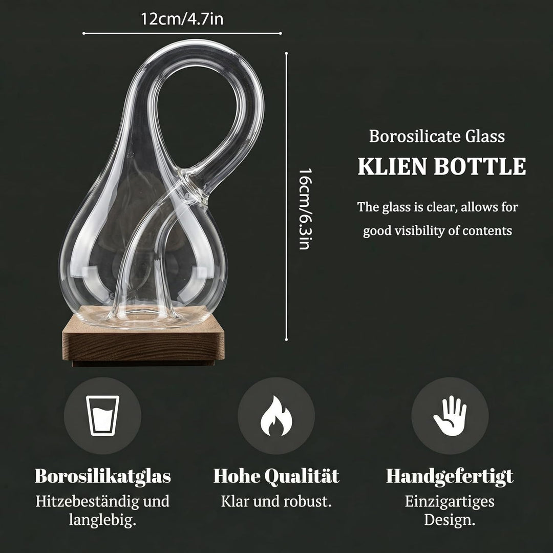 Klein Bottle, Kleinsche Flasche nie voller Wasser, Glasvase der mathematischen Geometrie, vierdimens