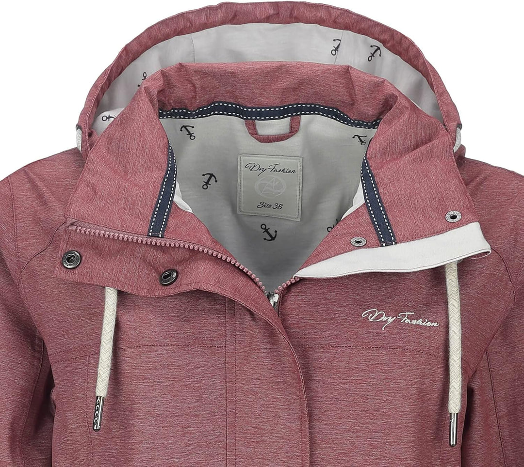 Dry Fashion Damen Funktionsmantel Bansin - Regen-Mantel Funktionsjacke Regenjacke wasserdicht winddi