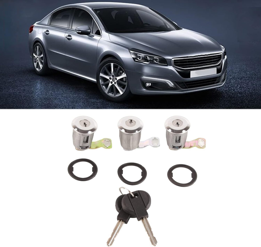 Suuonee Türschloss Set 252522 Autotürschloss Barrel Set mit Schlüssel für Partner Berlingo Xsara [#1