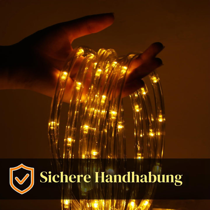 Lospitch 10m LED Lichtschlauch Innen und Aussen, 240 LED Schlauch IP20 Lichterschlauch, Schwarz Cont