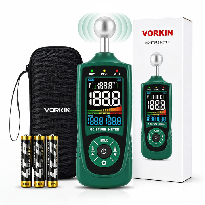 VORKIN Feuchtigkeitsmessgerät Wand mit Kugelsensor für zerstörungsfreie Bereichsscans,Feuchtigkeitsm