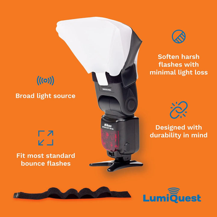 LumiQuest Ultrasoft Frosted Light Diffuser, Compact Light Modifier with UltraStrap Bundle, Universal