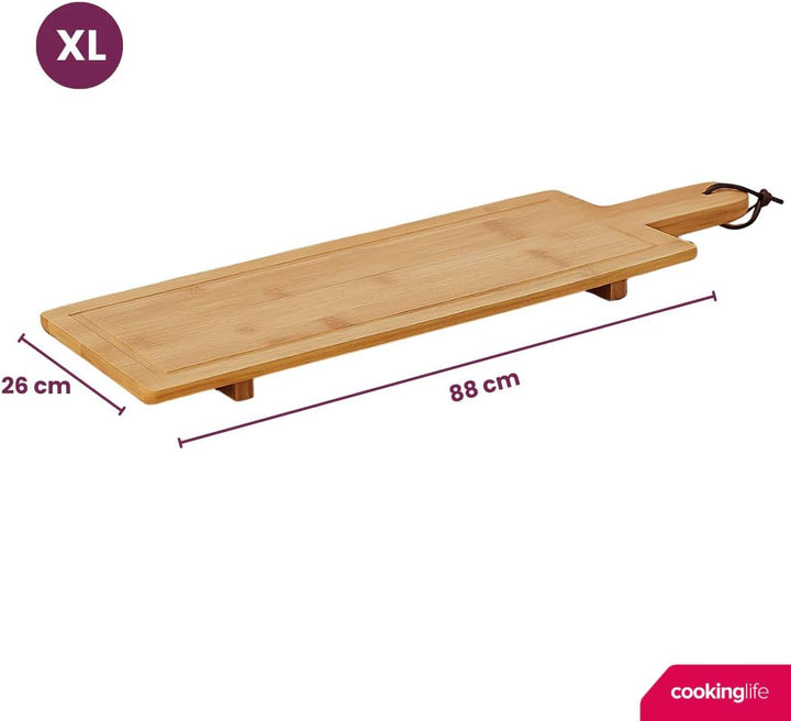 Cookinglife Servierbrett XL - Bambus - 88 x 26 cm, 88 x 26 cm
