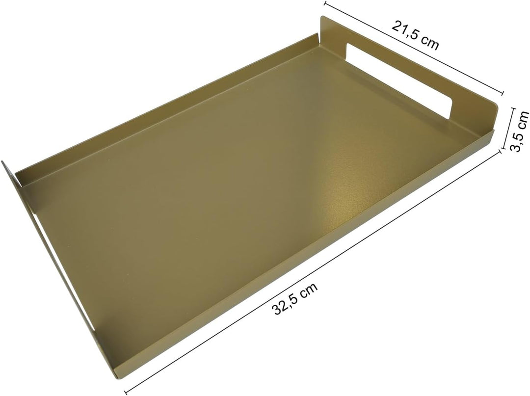 nagu® Metall-Tablett mit Griffen - Modernes Minimalistisches Design aus lackiertem Stahl – Dekorativ