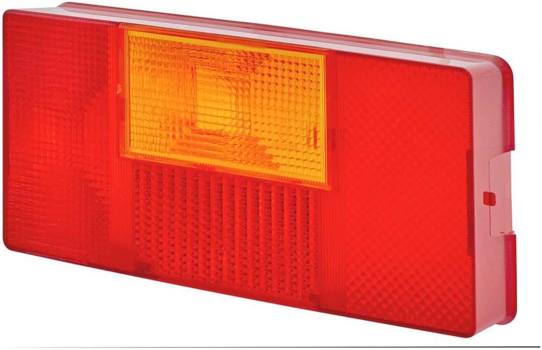 HELLA - Heckleuchte - Glühlampe - 12/24V - Anbau - Lichtscheibenfarbe: rot/gelb - Stecker: Flachstec