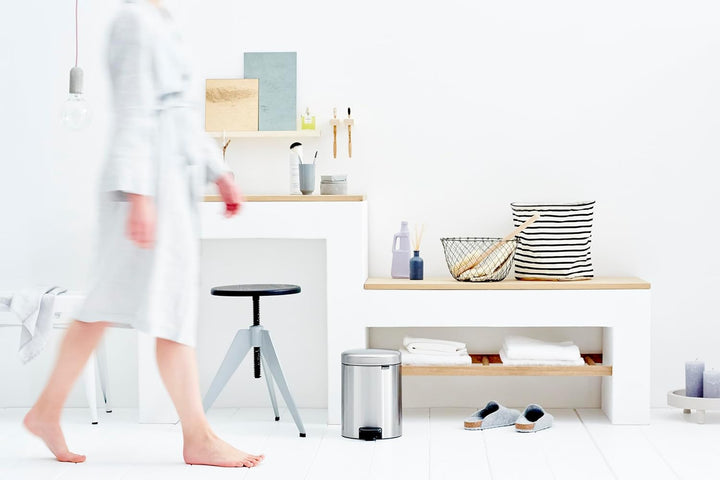 Brabantia 112102 Treteimer mit Inneneimer aus Kunststoff, stahl, Matt Stahl Fingerprint Proof, 5 Lit