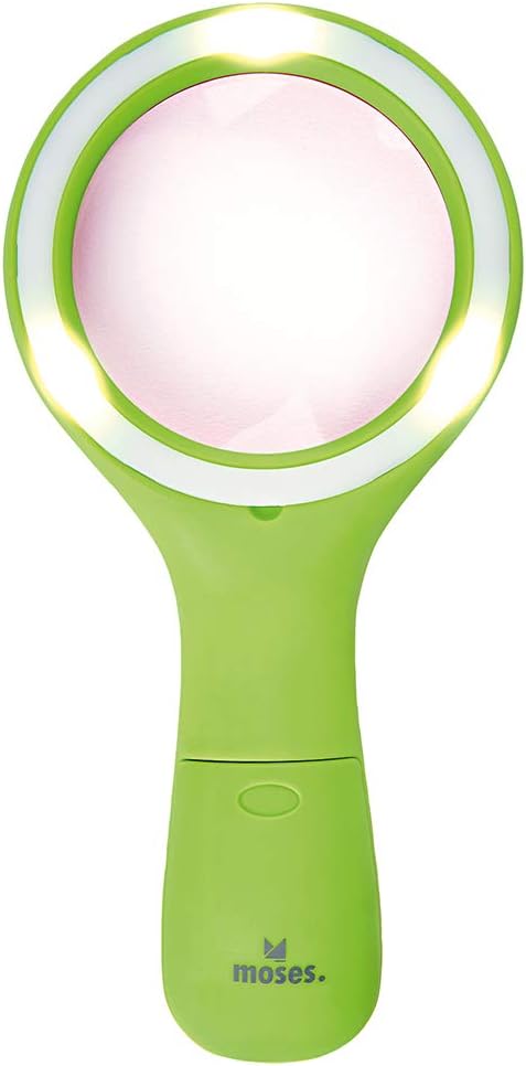moses. Krabbelkäfer Lichtlupe, Lupe mit Licht für Kinder ab 3 Jahren, Mit 3 LEDs (Packung mit 2) ['R