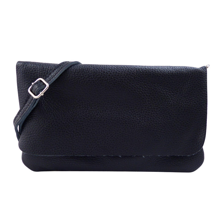 SH Leder Echtleder Umhängetasche Clutch kleine Tasche Abendtasche 24,50x15cm Ely G149 Dunkel Blau, D