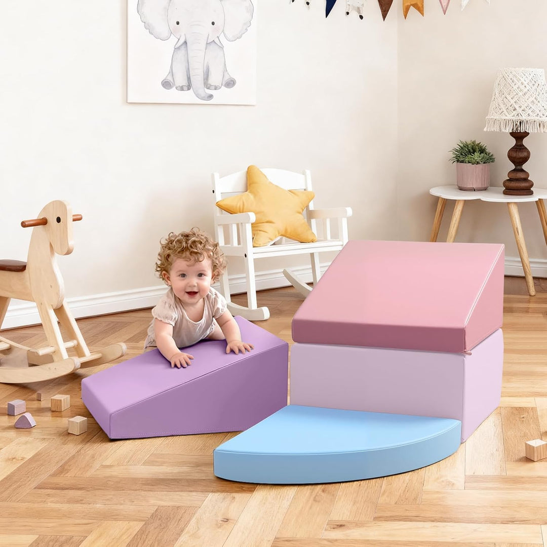 Schaumstoff Bausteine Kinder Klettern Indoor: 4 Softbausteine Riesenbausteine Spielbausteine - Weich