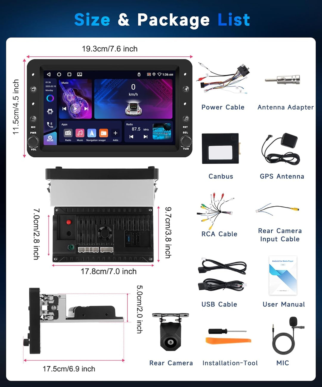 VECHTEL 4G+64G Autoradio Android 15 für Alfa Romeo 159 2004-2011, 7 Zoll HD Touchscreen Auto Radio m