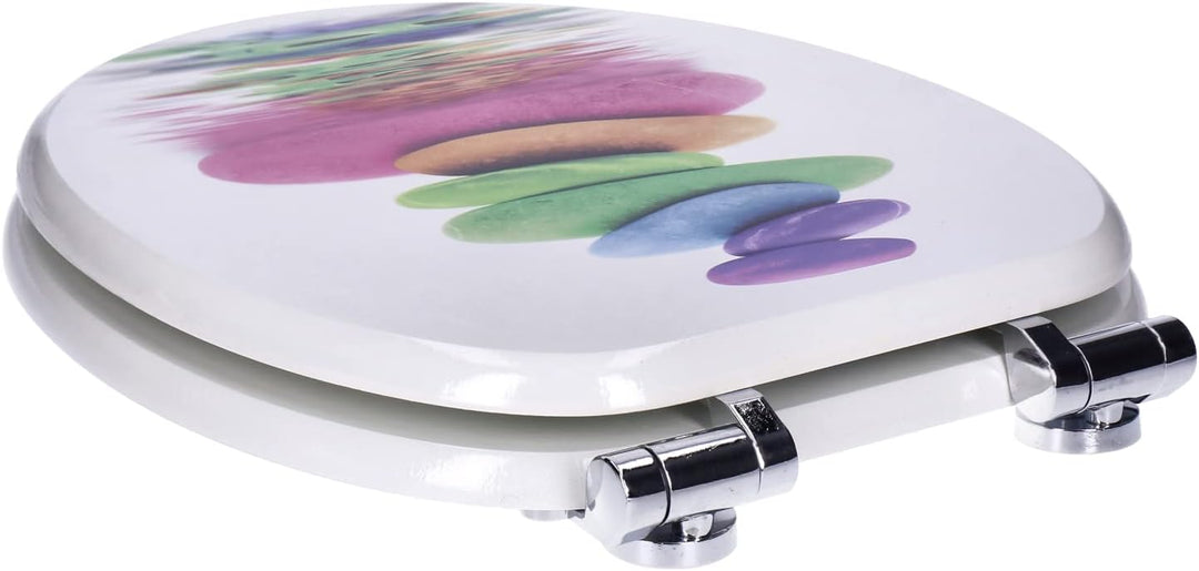 TP WC-Sitz mit Absenk-Automatik und Motiv, Soft-Close-Funktion, Toiletten-Deckel mit Holz-Kern, oval