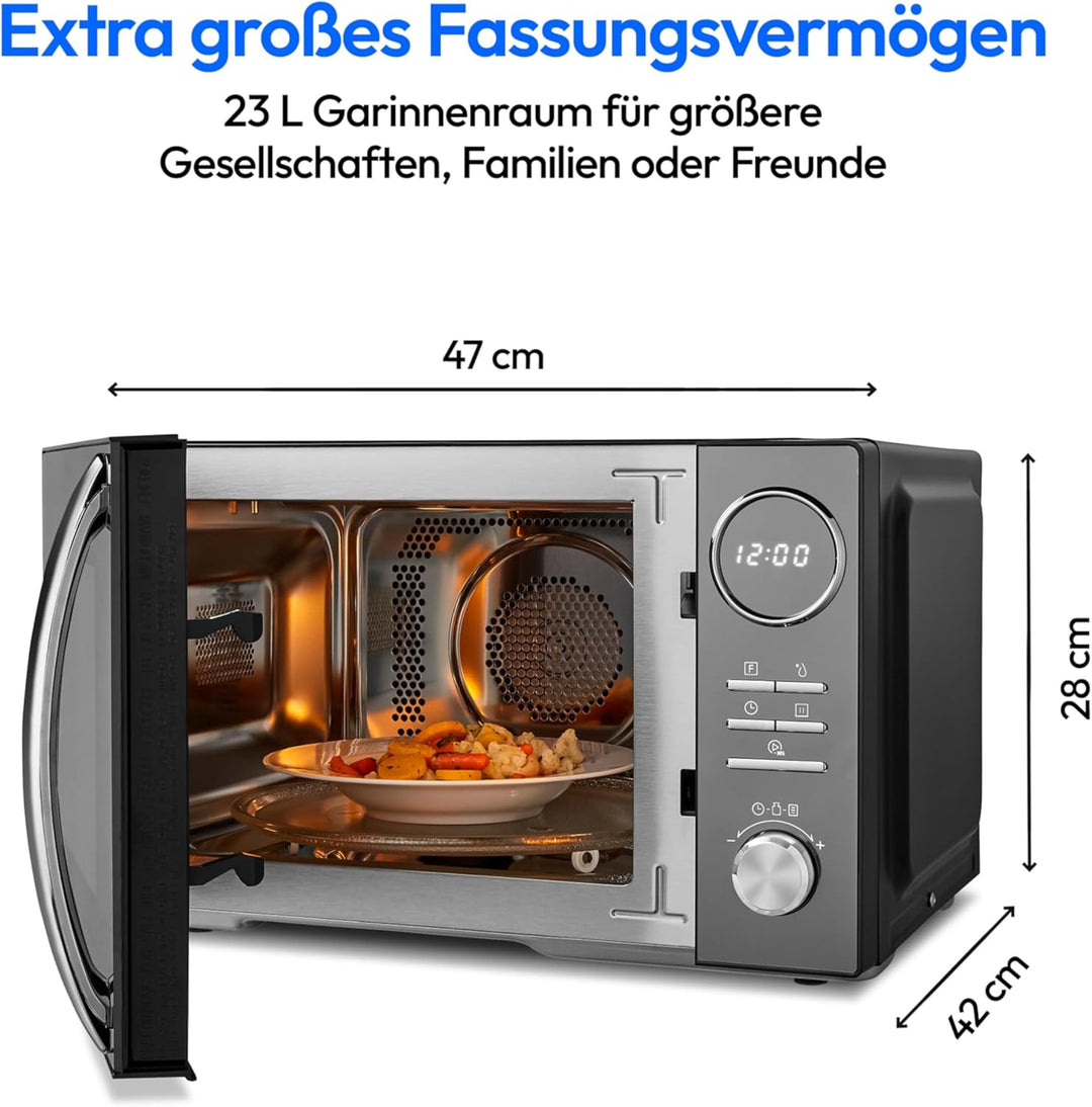 MEDION 3 in 1 Mikrowelle mit Grill und Heissluft Funktion (23 Liter, 900 Watt, 1.000 Watt Grill, 1.6