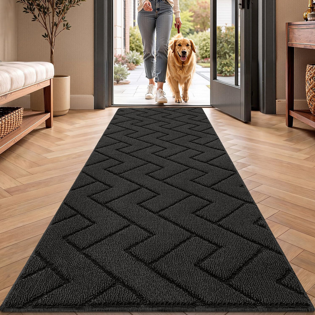 Fussmatte Innen und Aussen 60x180cm Waschbar Fussmatte,Wasserdicht Türmatte,Rutschfester Schmutzfäng