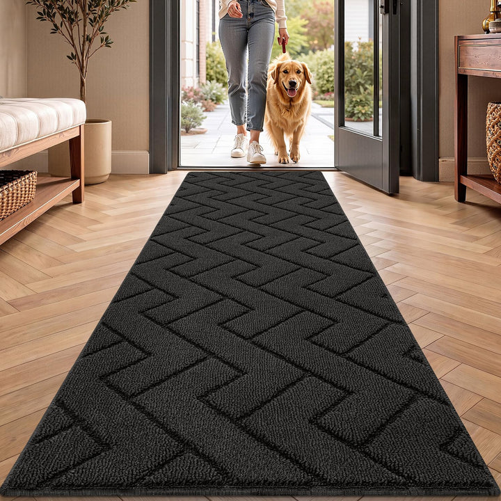 Fussmatte Innen und Aussen 60x180cm Waschbar Fussmatte,Wasserdicht Türmatte,Rutschfester Schmutzfäng