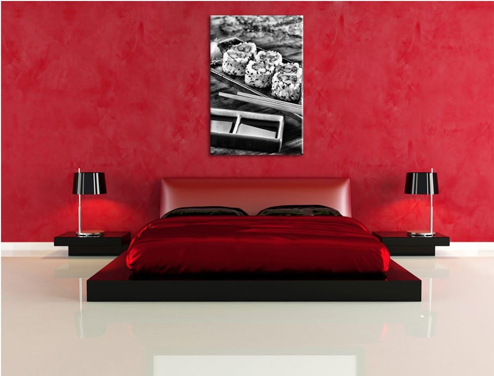 Pixxprint Delikate Inside Out Sushi Rollen als Leinwandbild/Grösse: 100x70 / Wandbild/Kunstdruck/fer