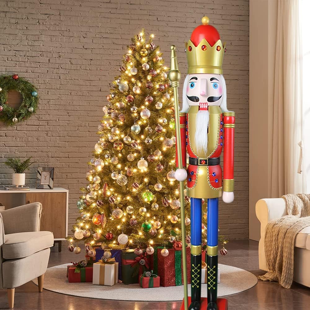 120Cm 48" 4Ft Gross/Giant Hölzerne Nussknacker Ornament (Rote King K01)