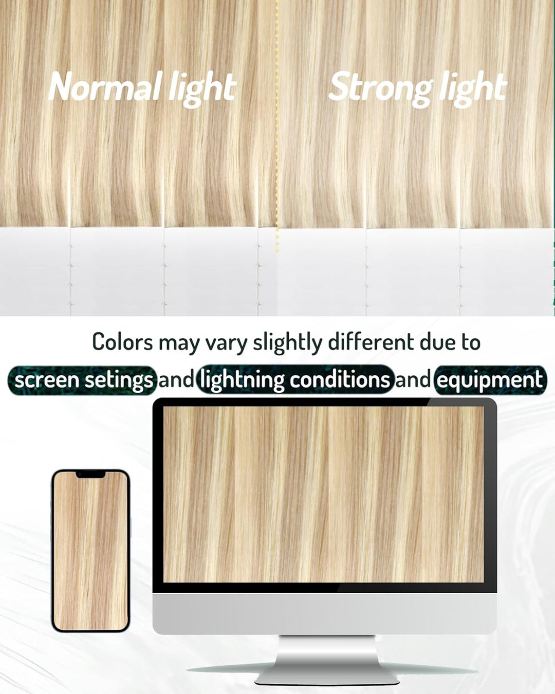 RUNATURE Tape in Extensions Braun Blond 55cm Echthaar Extensions Tape in 50g Tape Extensions Echthaa