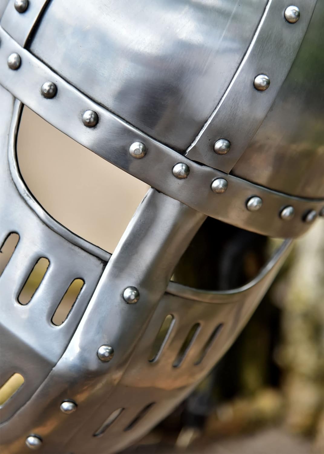 Ulfberth Hochmittelalter Spangenhelm mit Gesichtsplatte, Gr. M schaukampftauglich