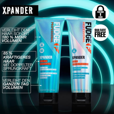 Fudge Professional Xpander Volumizing Shampoo | 180 % dickeres und 80 % kräftigeres Haar, für feines