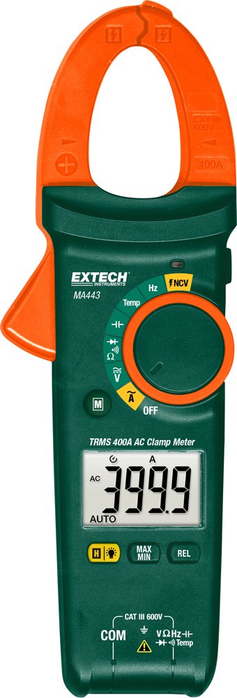 Extech MA443 Hand-Multimeter, Stromzange digital CAT III 600V Anzeige (Counts): 4000