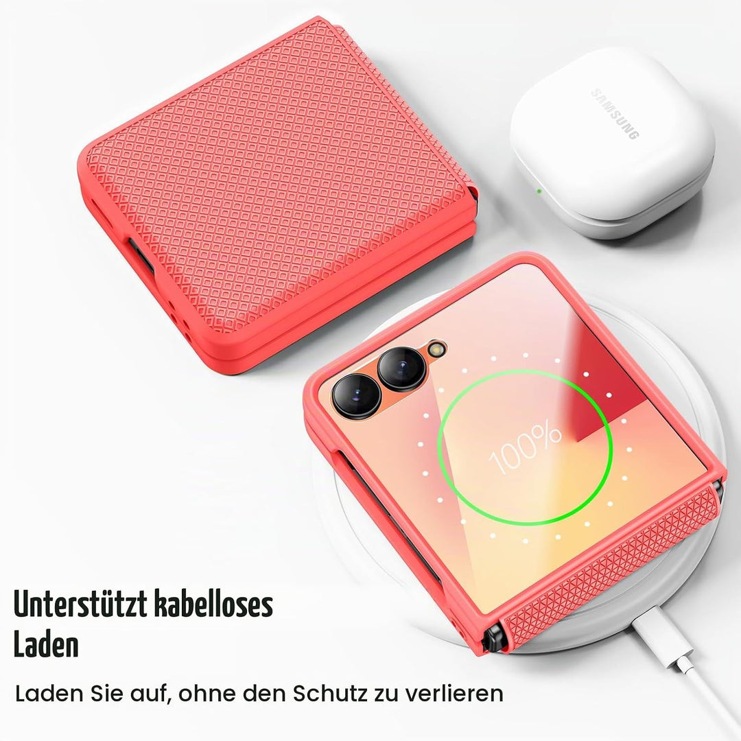 Doeshine für Samsung Galaxy Z Flip 7 Hülle [Not für Flip 7FE] mit Scharnierschutz &amp; Displayschutzfol
