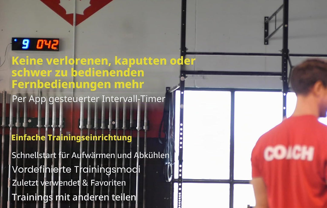 Flex Timer Wanduhr digital – Heim-Fitnessstudio Edition – Intervall Timer für Fitnesstraining im Fit