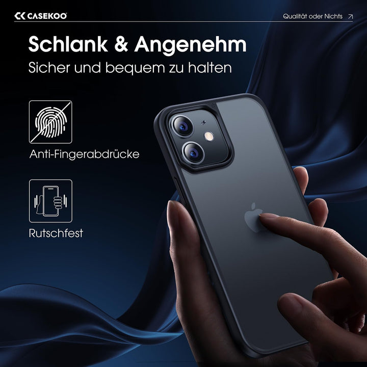 CASEKOO Matt Power für iPhone 12/12 Pro Hülle [TOP Militärschutz] Stossfeste Kratzfeste Schutzhülle