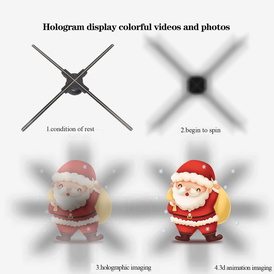 Missyou 70cm 3D Hologramm Projektor, 832 LED, WiFi Steuerung, Bluetooth, 700 Video-Materialien, App