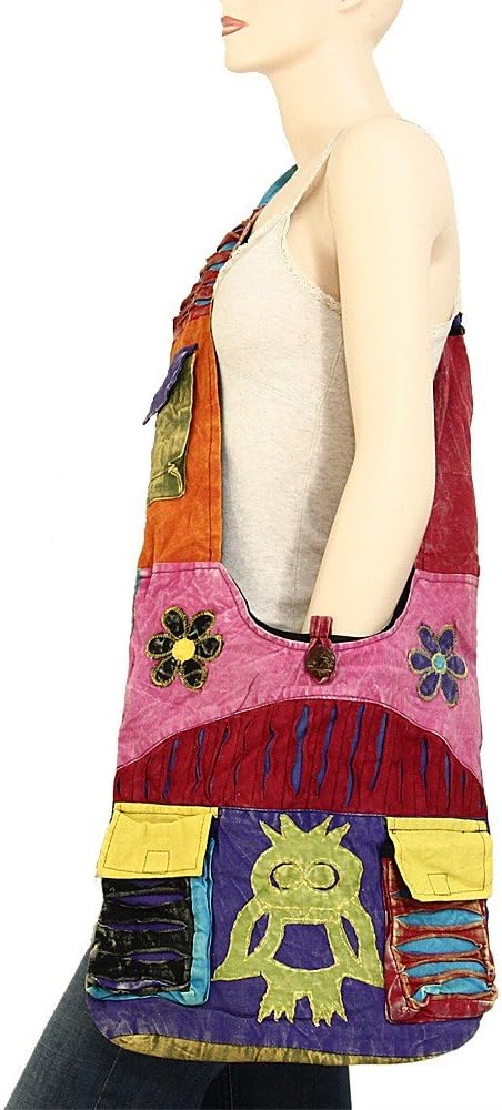 Bohemian Hippie Crossbody Umhängetasche Sling Slouch Hobo Baumwolle Handgefertigte Verschiedene Must