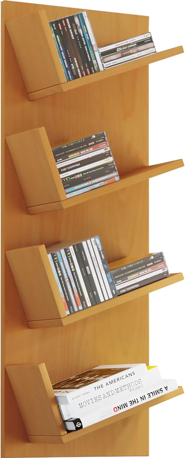 VCM Holz Wandregal Hängeregal Regal Bücherregal Wandboard Deko Board Lansi Mini Buche Beech Modern,