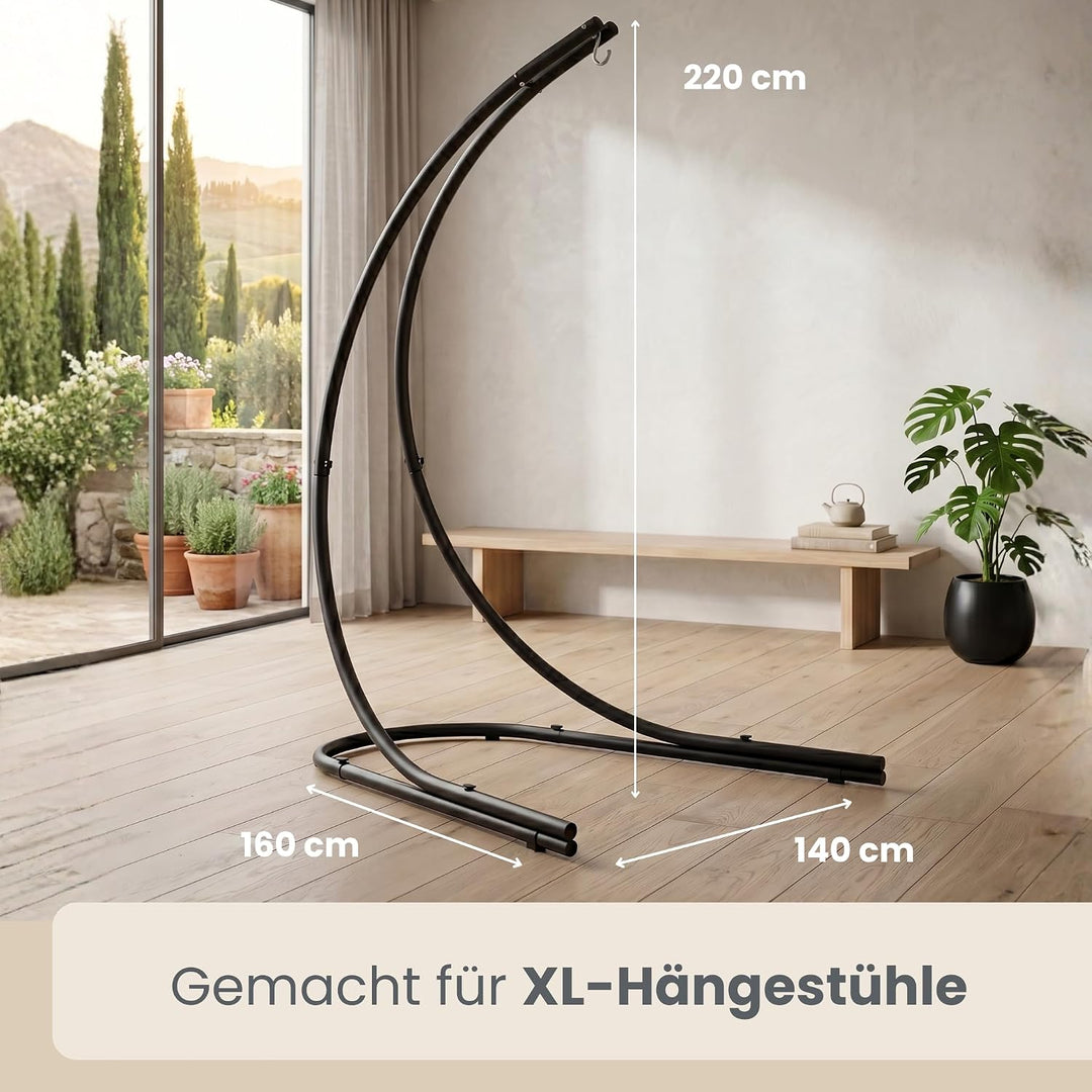 AMANKA Bis 150kg: 210cm Hängesessel Gestell Outdoor - XL Ständer für Hängesessel - Balkon Gestell fü