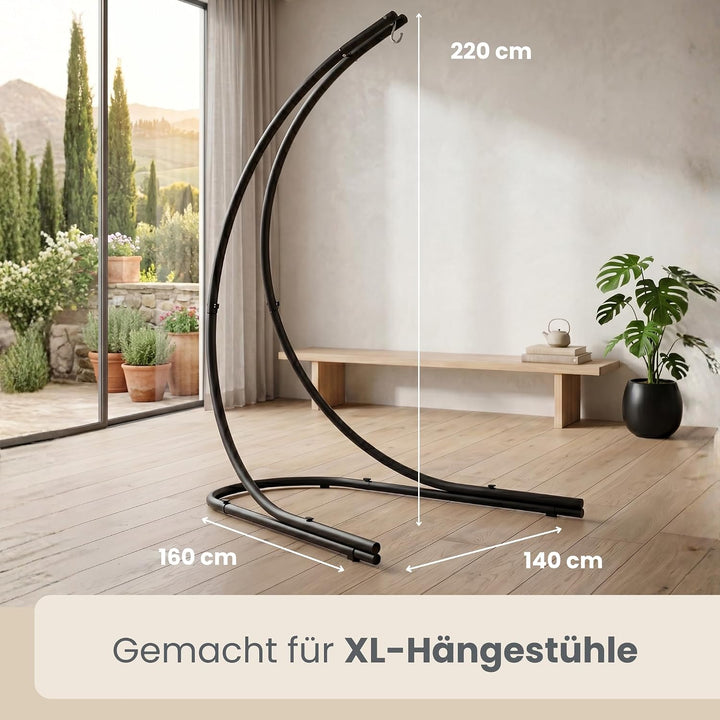 AMANKA Bis 150kg: 210cm Hängesessel Gestell Outdoor - XL Ständer für Hängesessel - Balkon Gestell fü