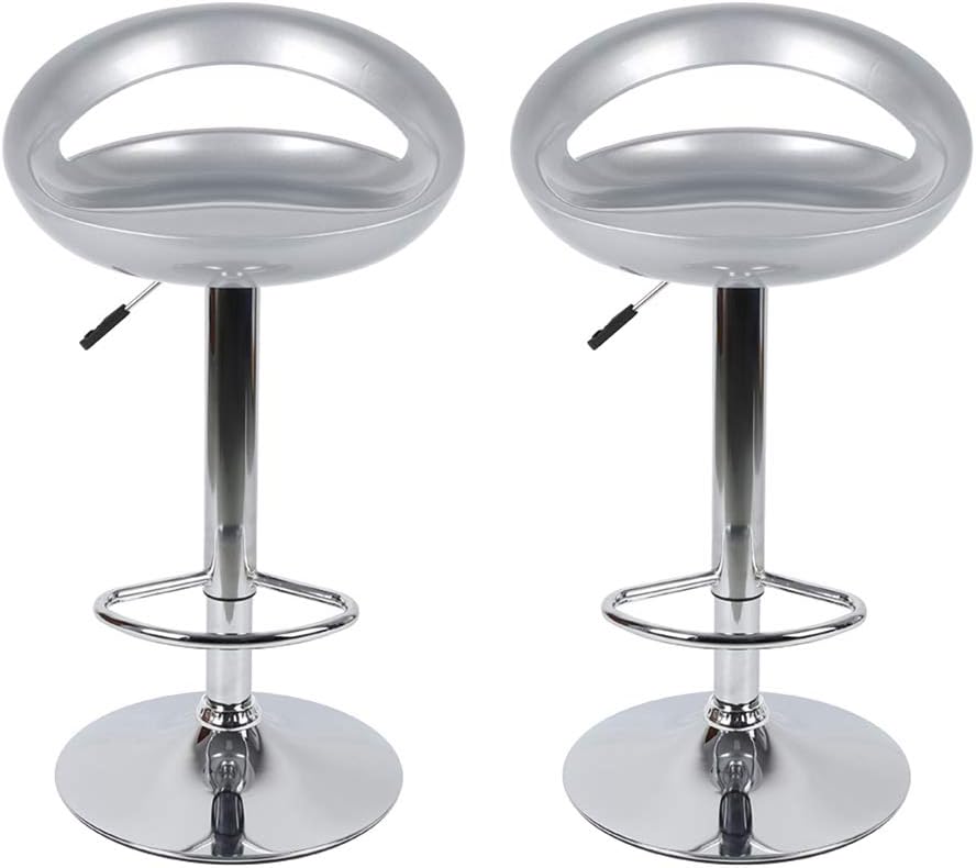 Barhocker 2er Set aus ABS-Kunststoff, Drehbare Barhocker Höhenverstellbar 55 bis 75 cm, Barstuhl Küc