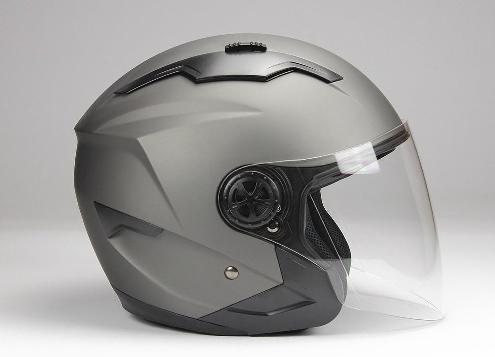BNO Jethelm mit Langvisier Jet300 Motorradhelm Roller Helm Schutzhelm Matt Anthrazit (S-XXL) (S)