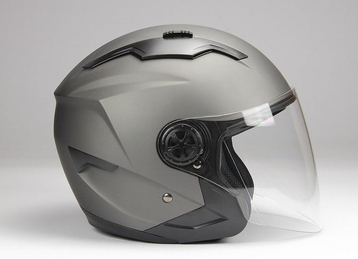 BNO Jethelm mit Langvisier Jet300 Motorradhelm Roller Helm Schutzhelm Matt Anthrazit (S-XXL) (S)