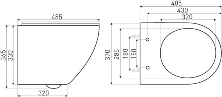 KOLMAN Wand-WC Delos Spülrandloses Weiss mit Slim Soft-close Absenkautomatik Deckel und Schallschutz