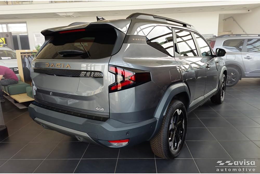 Avisa Matt-Schwarz Edelstahl Heckstossstangenschutz kompatibel mit Dacia Bigster 2024- 'Ribs', Matts