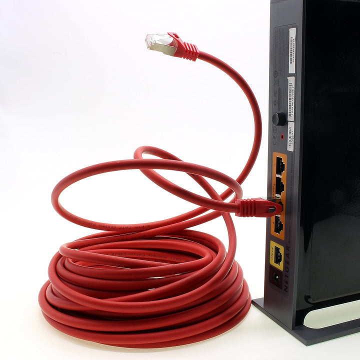 1aTTack.de 7,5m - rot - 5 Stück Cat7 Netzwerkkabel SFTP Patchkabel Lankabel Rohkabel 10GB/s - 500 Mh