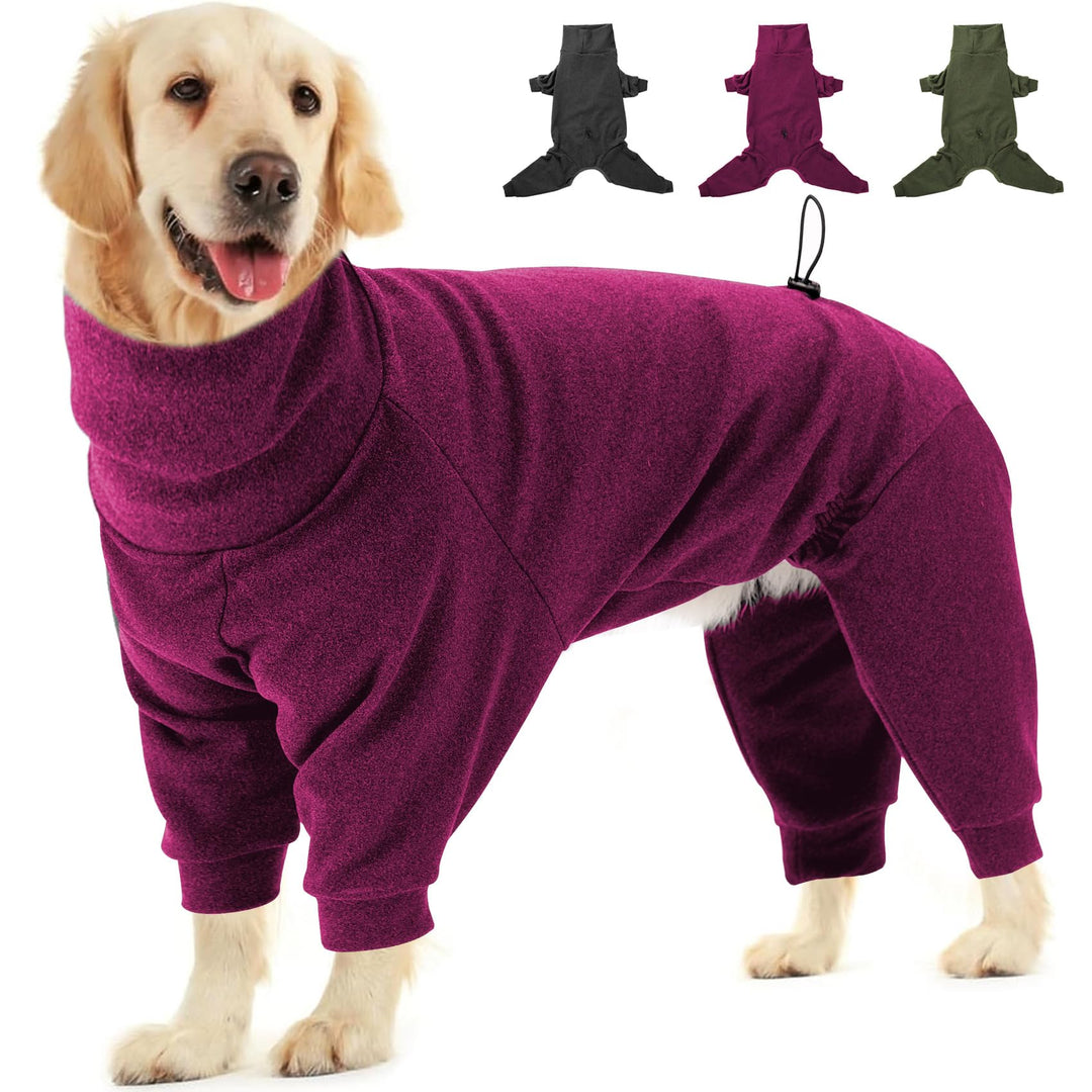Dotoner Fleece Hundepullover Wintermantel Hundemantel Grosse Hunde Fleecejacke mit Beinen Hundebadem