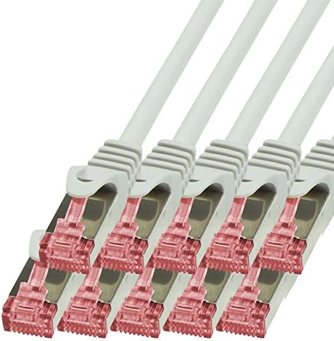 BIGtec LAN Kabel 10 Stück 5m Netzwerkkabel Ethernet Internet Patchkabel CAT.6 weiss Gigabit SFTP dop