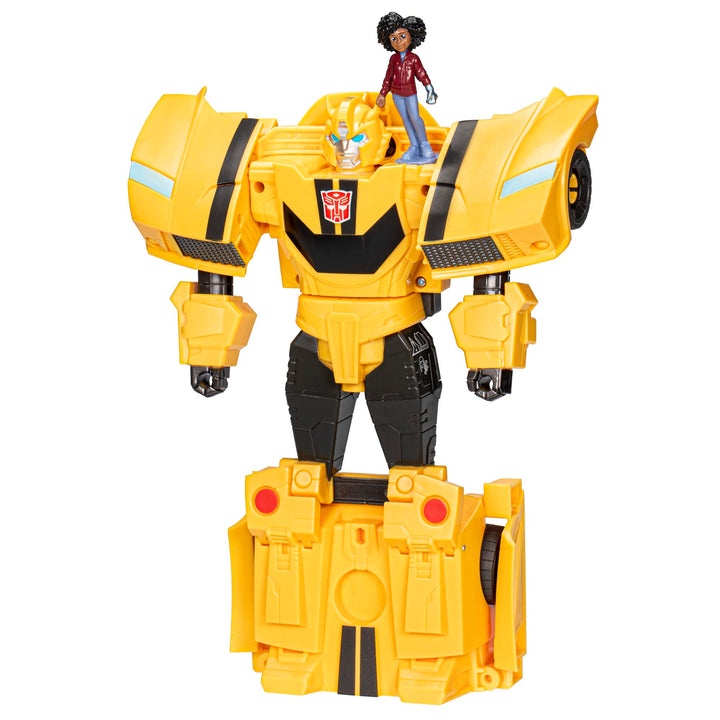 Transformers Spielzeug EarthSpark Spin Changer Bumblebee Action-Figur (20 cm) mit Mo Malto Figur (5