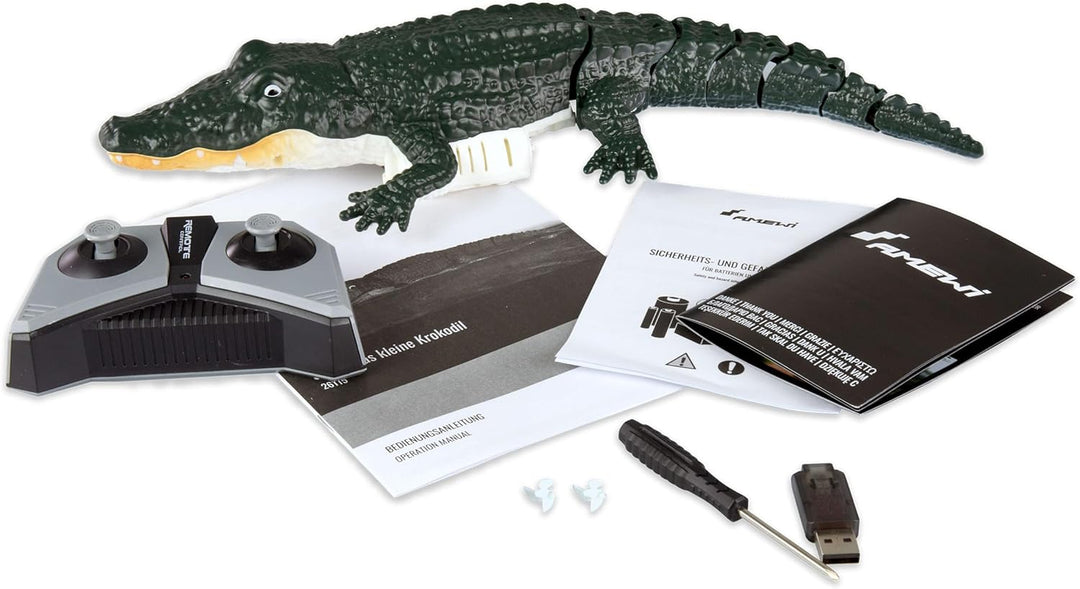 Amewi Croco das kleine Krokodil 370mm 4-Kanal RC ferngesteuert RTR, grün