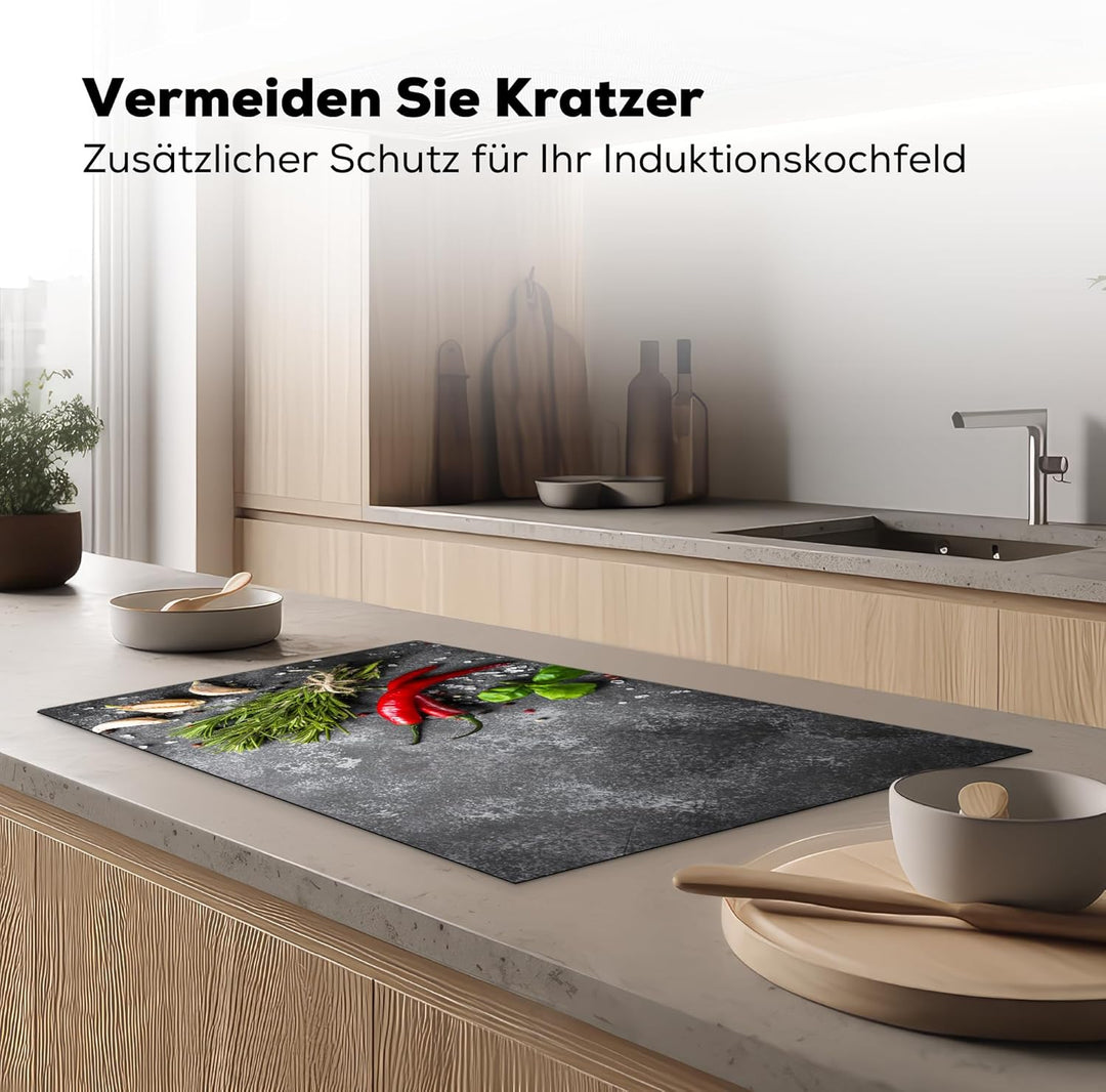 KitchenYeah© Herdabdeckplatte Einteilig Küche Kochfeld Abdeckung Ceranfeld Herdplattenabdeckung Aufr