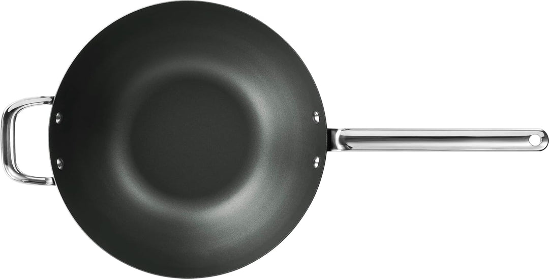 SCANPAN Black Iron Wokpfanne 30 cm | Premium Kohlenstoffstahl | Hohe Temperaturbeständigkeit | Multi